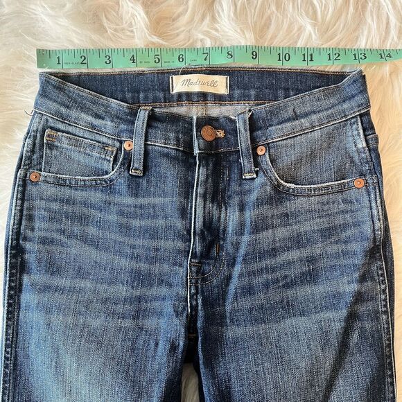 Madewell Womens 9" High Rise Skinny Jeans Size 25 Medium Wash Raw Hem Distressed - Picture 7 of 10